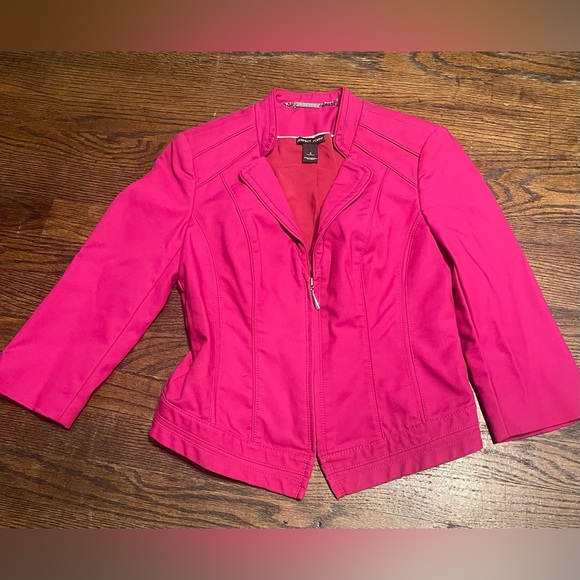 Vibrant Pink elegant Women's Blazer size 2 /p 56% cotton - Picture 11 of 15